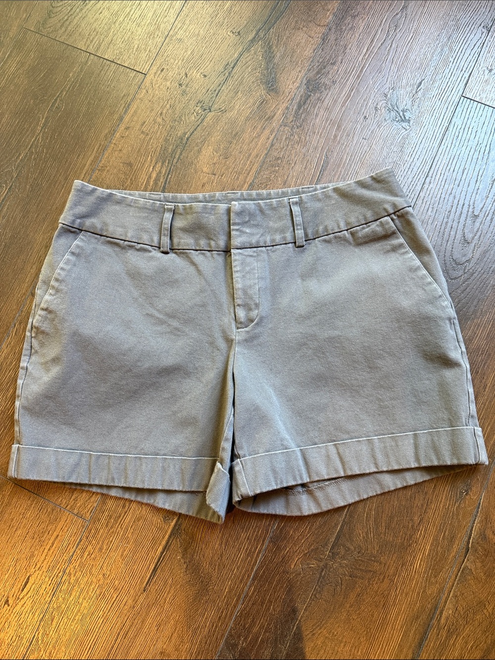 INC International Concepts Taupe Gray Roll-Cuff Chino Shorts